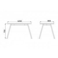 Стол AksHome GERDA, 120*70*75, стекло/металл купить в Минске